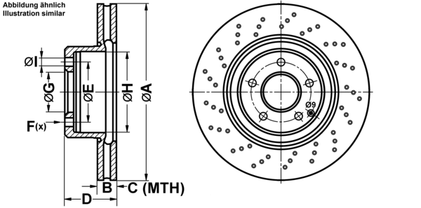 ATE Bremsesæt, skivebremser ijf141agl7 foraksel perforeret/ventileret 330mm 32mm for MERCEDES-BENZ MAYBACH