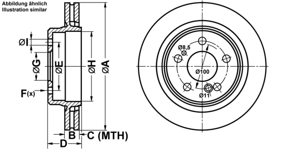 ATE Bremseskive 24012401881 ventileret 278mm 24mm for MERCEDES-BENZ