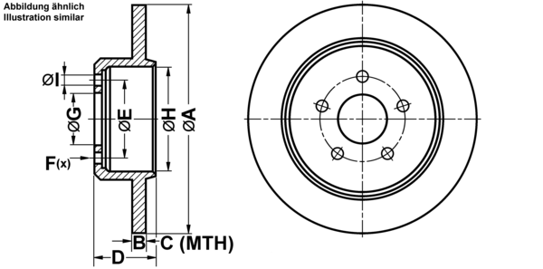 ATE Bremseskive 24010901461 fuld 270mm 9mm for CHRYSLER