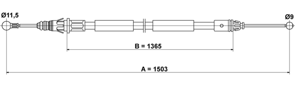 ATE Håndbremsekabel 24372710682 for VAUXHALL RENAULT NISSAN