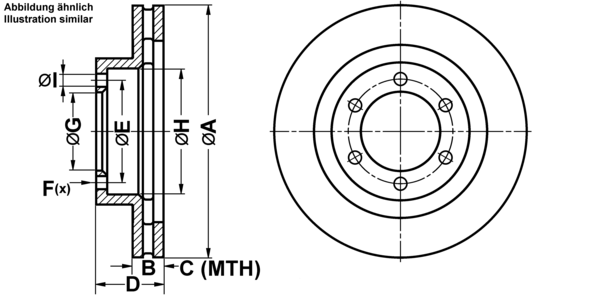 ATE Bremseskive 24012801941 ventileret 338mm 28mm for LEXUS