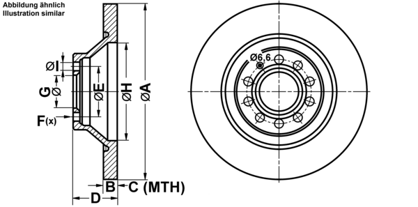 ATE Bremseskive 24011201761 fuld 302mm 12mm for VAG