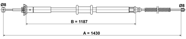 ATE Håndbremsekabel 24372730002 for FIAT