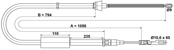 ATE Håndbremsekabel 24372701852 for VAG