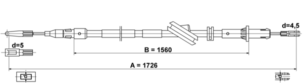 ATE Håndbremsekabel 24372704482 for MERCEDES-BENZ