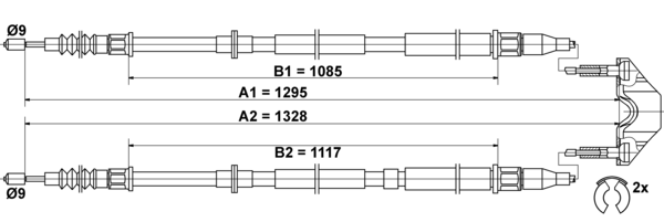 ATE Håndbremsekabel 24372707702 for VAUXHALL