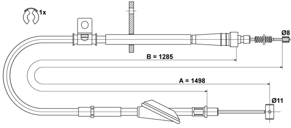 ATE Håndbremsekabel 24372707722 for VAUXHALL