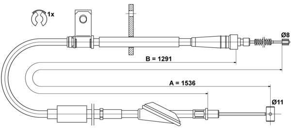 ATE Håndbremsekabel 24372707772 for VAUXHALL