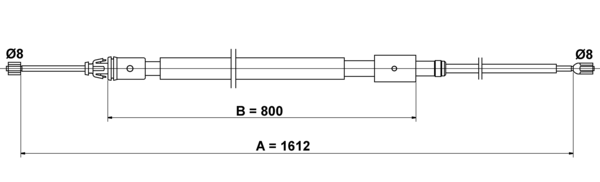 ATE Håndbremsekabel 24372708432 for PEUGEOT