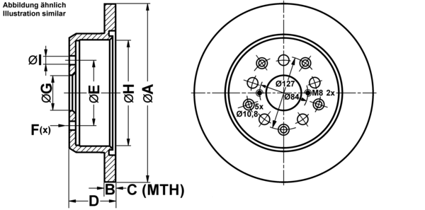 ATE Bremseskive 24011207031 fuld 307mm 12mm for LEXUS