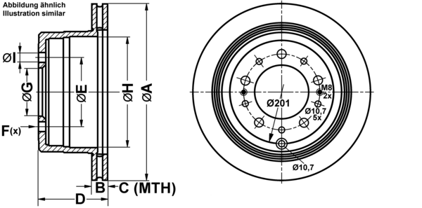 ATE Bremseskive 24011801431 ventileret 329mm 18mm for LEXUS