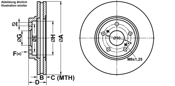 ATE Bremseskive 24012801861 ventileret 296mm 28mm for LEXUS