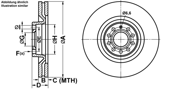 ATE Bremseskive 24013001191 ventileret 345mm 30mm for VAG
