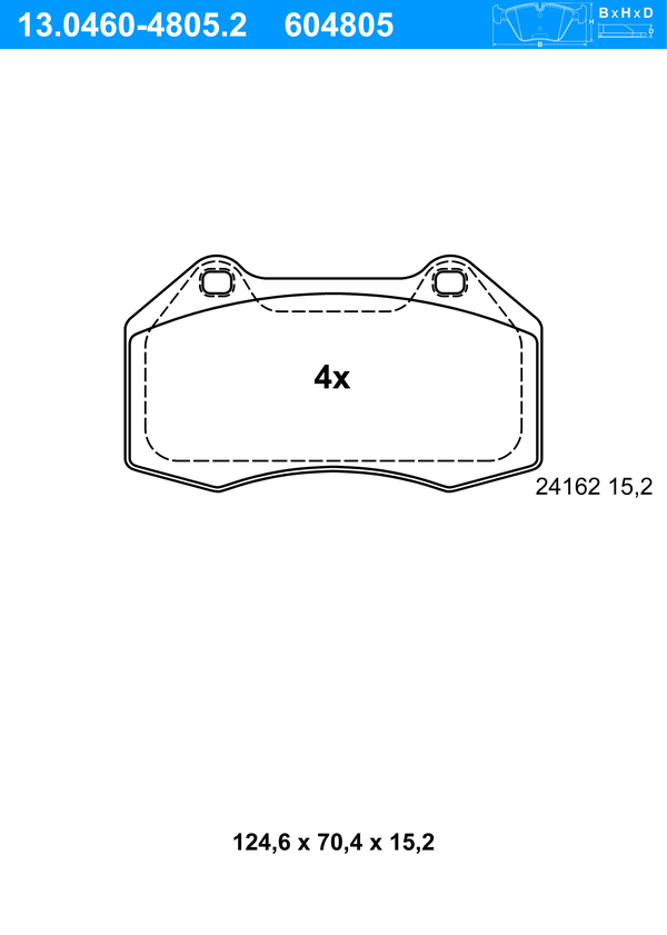 ATE Bremseklodser 13046048052 for RENAULT