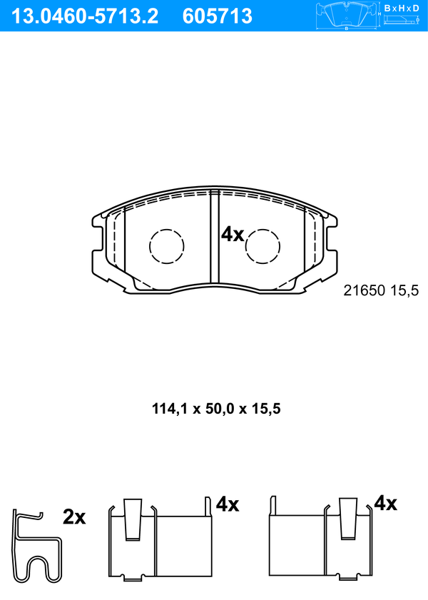 ATE Bremseklodser 13046057132 for DAIHATSU