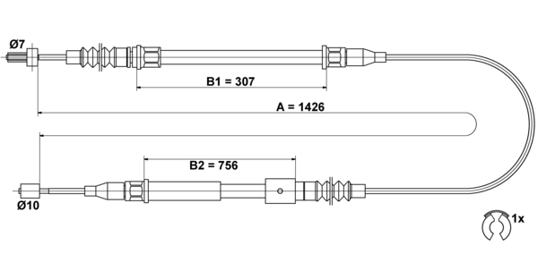 ATE Håndbremsekabel 24372707682 for VAUXHALL