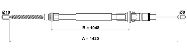 ATE Håndbremsekabel 24372710722 for VAUXHALL NISSAN RENAULT