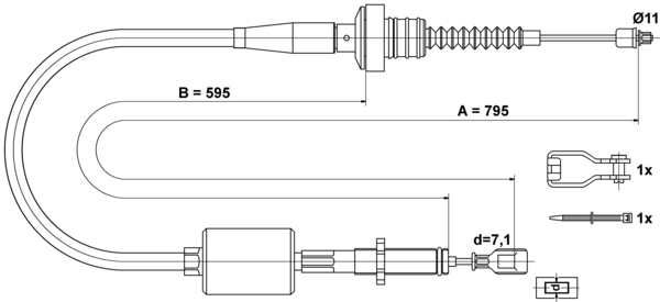 ATE Koblingskabel 24372831002 for HYUNDAI
