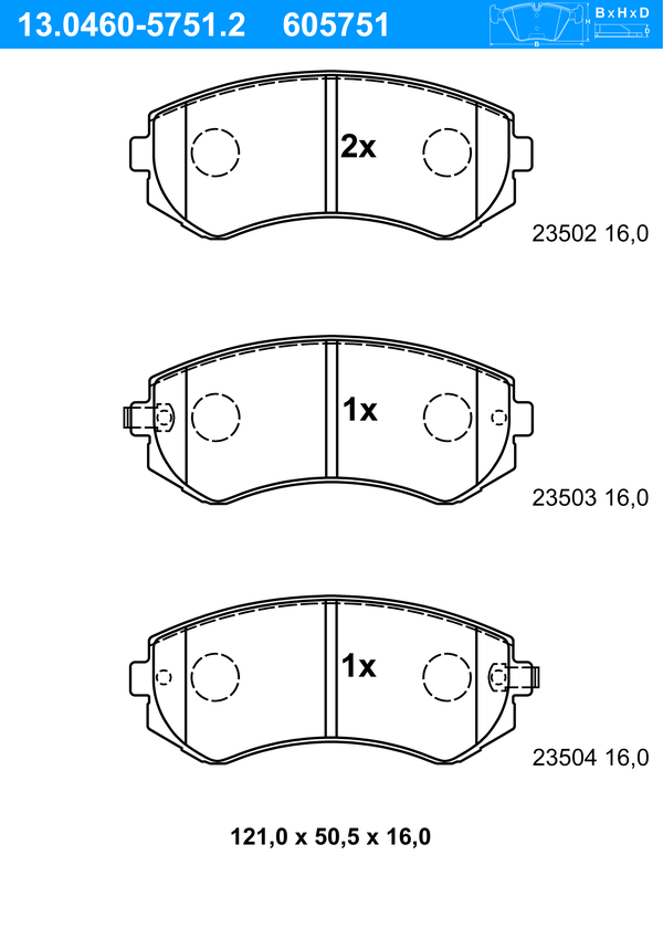 ATE Bremseklodser 13046057512 for NISSAN