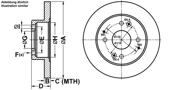 ATE Bremseskive 24010901411 fuld 260mm 9mm for HONDA