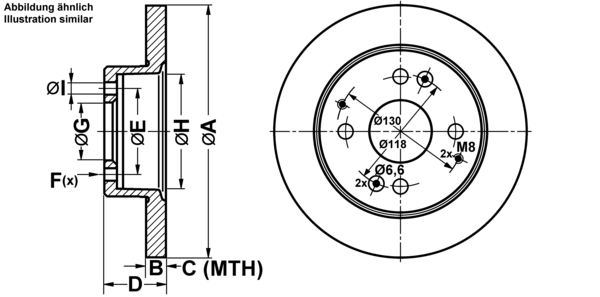 ATE Bremseskive 24011002951 fuld 260mm 10mm for HONDA