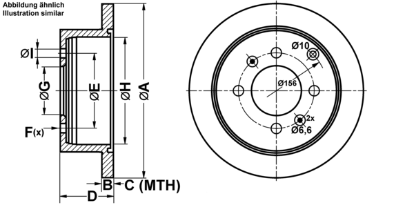 ATE Bremseskive 24011003171 fuld 262mm 10mm for KIA
