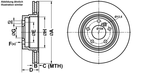 ATE Bremseskive 24012001821 ventileret 328mm 20mm for BMW
