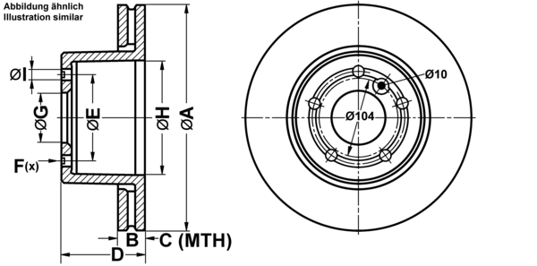ATE Bremseskive 24012501761 ventileret 298mm 25mm for LAND ROVER