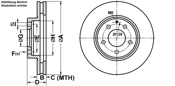 ATE Bremseskive 24012801801 ventileret 296mm 28mm for MAZDA