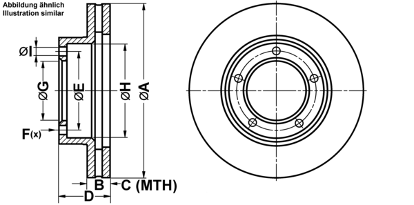 ATE Bremseskive 24013201481 ventileret 313mm 32mm for TOYOTA