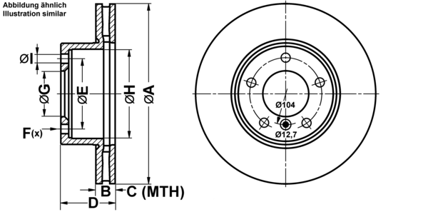 ATE Bremsesæt, skivebremser ijf141c8n5 foraksel ventileret 300mm 24mm for BMW