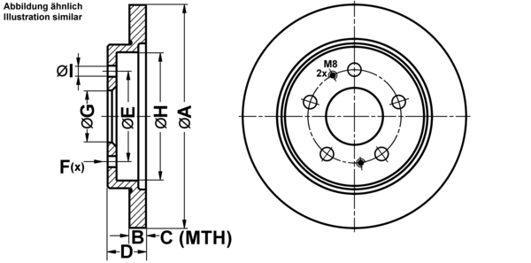 ATE Bremseskive 24011601171 fuld 273mm 16mm for DAIHATSU