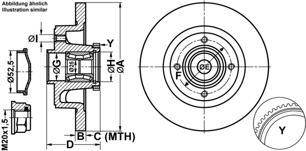 ATE Bremseskive 24011101662 fuld 274mm 11mm for RENAULT