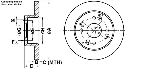 ATE Bremseskive 24010901451 fuld 260mm 9mm for HONDA