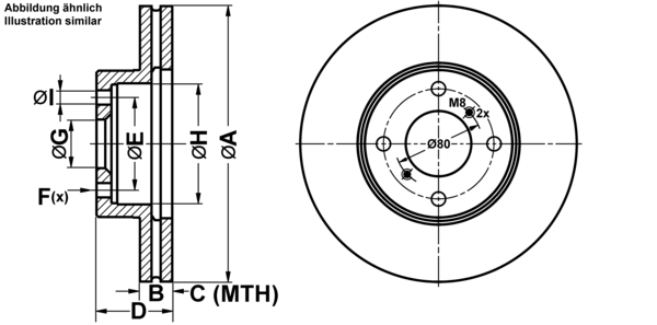 ATE Bremseskive 24012001971 ventileret 246mm 20mm for SUZUKI