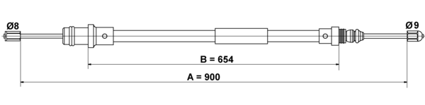ATE Håndbremsekabel 24372703412 for FIAT CITROËN