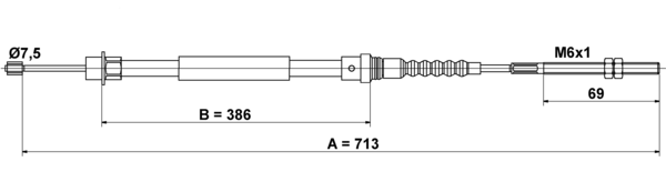 ATE Håndbremsekabel 24372708382 for PEUGEOT
