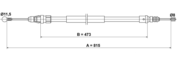ATE Håndbremsekabel 24372708402 for PEUGEOT