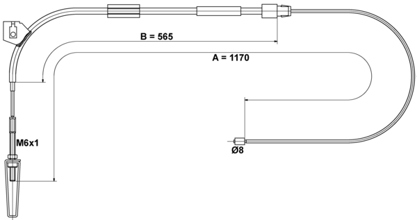 ATE Håndbremsekabel 24372704312 for MERCEDES-BENZ