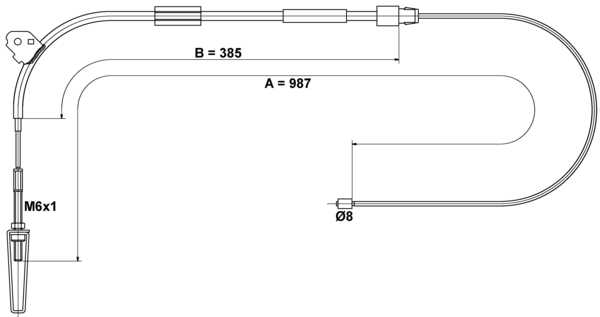 ATE Håndbremsekabel 24372704402 for MERCEDES-BENZ