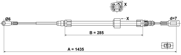 ATE Håndbremsekabel 24372704422 for MERCEDES-BENZ VAG