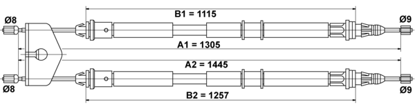 ATE Håndbremsekabel 24372706532 for FORD MAZDA