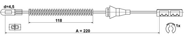 ATE Håndbremsekabel 24372707602 for VAUXHALL