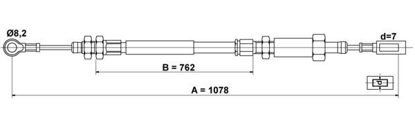 ATE Håndbremsekabel 24372703002 for FIAT PEUGEOT