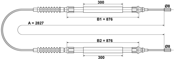 ATE Håndbremsekabel 24372703432 for FIAT PEUGEOT