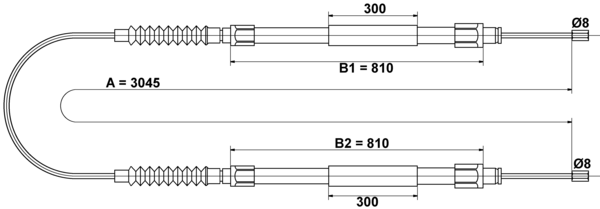 ATE Håndbremsekabel 24372703452 for FIAT PEUGEOT