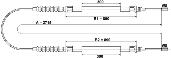 ATE Håndbremsekabel 24372703482 for FIAT PEUGEOT