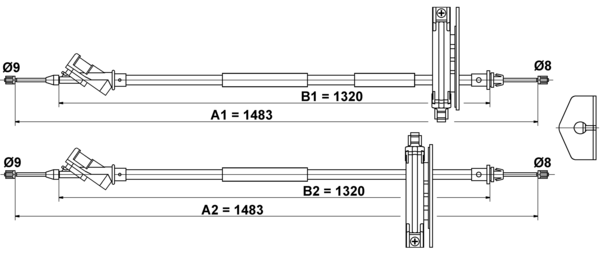 ATE Håndbremsekabel 24372706512 for FORD