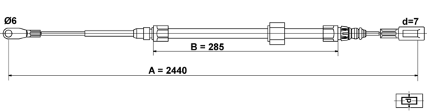ATE Håndbremsekabel 24372701812 for MERCEDES-BENZ VAG