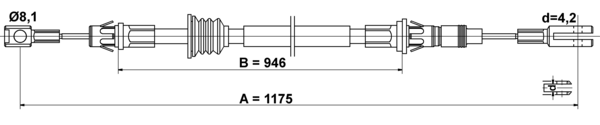 ATE Håndbremsekabel 24372707622 for VAUXHALL NISSAN RENAULT